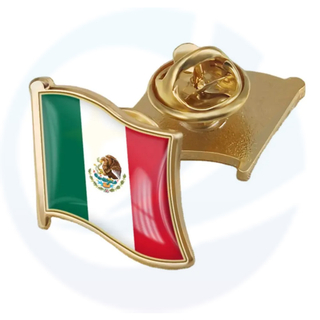 الجملة منخفضة موك المعادن الوطنية المكسيكية العلم صدر طية شارة الجزء الأكبر بلد مخصص الايبوكسي المينا المكسيكي دبوس