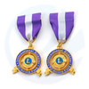 Metal Custom 3D Lions Club Fabel Pin Medallas de Metal Medal Medal Event Medals Rotating Medals مع شريط قصير