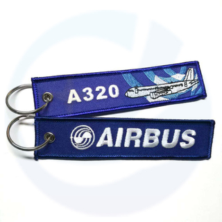 مخصص Airbus keyring A320 مفتاح مفتاح مفاتيح مفتاح البوليستر سلسلة مفاتيح التطريز