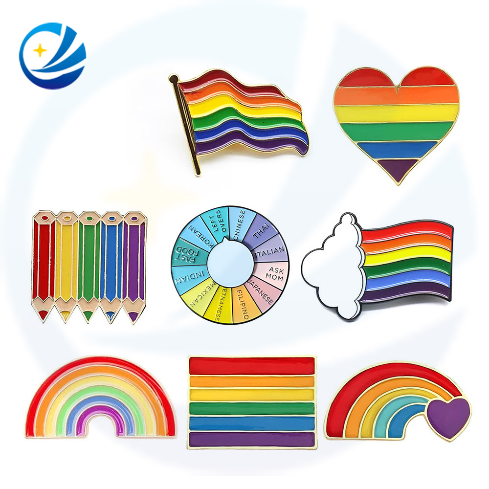 دبوس مصنع دبوس قوس قزح مينا دبوس طية صدر بالجملة LGBT مثلي الجنس كبري