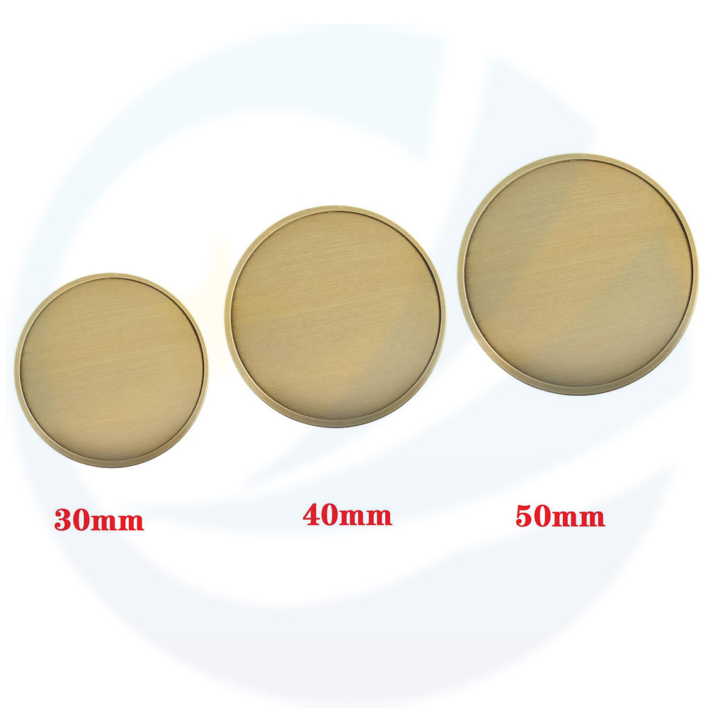 شعار مخصص Gold Silver Copper Solid Brass Metal 30mm 40mm 50mm Challenge Brass Coin for Fiber Laser Engraving