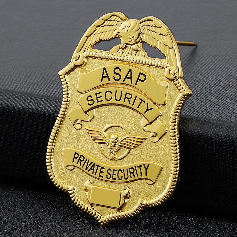مخصصة مخصصة للشرطة مخصصة عنصر أمن ضابط الشرطة شارة المصنعة المصنعة الحرف المعدنية صنعت شارة NYPD كاملة الذهب الطلاء