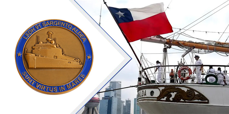 كشف النقاب عن تصميمات السفينة البحرية على عملات Chile Navy Challenge