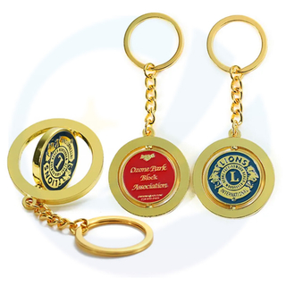 سلسلة مفاتيح السلسلة الشخصية Design Design Gold Soft Minamel keychain spinner عكس مخصص Lion Club 3D Logo Loot