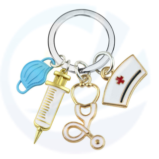 أزياء مخصصة ممرضة المعادن مفتاح المفاتيح مخنث سلسلة مفتاح الحلقة قلادة زخرفة المسعفات أطباء المفاتيح