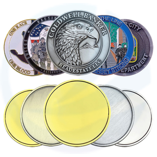 مخصص المعادن ثلاثية الأبعاد الفراغات التذكارية النحاس النحاس الذهبي Silver Custom Coin لنقش الليزر
