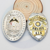 OEM Factory Price Security Officer Badge Gold 3D Monamel Pin مع مجموعة جلدية