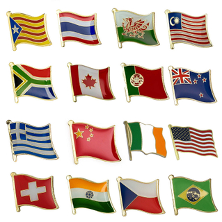 الشركة المصنعة المحترفة الدولية العلم الوطني عالي الجودة دبابيس طية صاخب طية المعادن